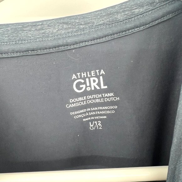Athleta Girl Double Dutch Blue Tank Girls Large 12 - Picture 2 of 4